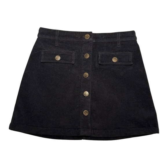 Crewcuts Other - Kids Crewcuts Black Corduroy A-Line Button Front Mini Skirt Size 12 NWT
